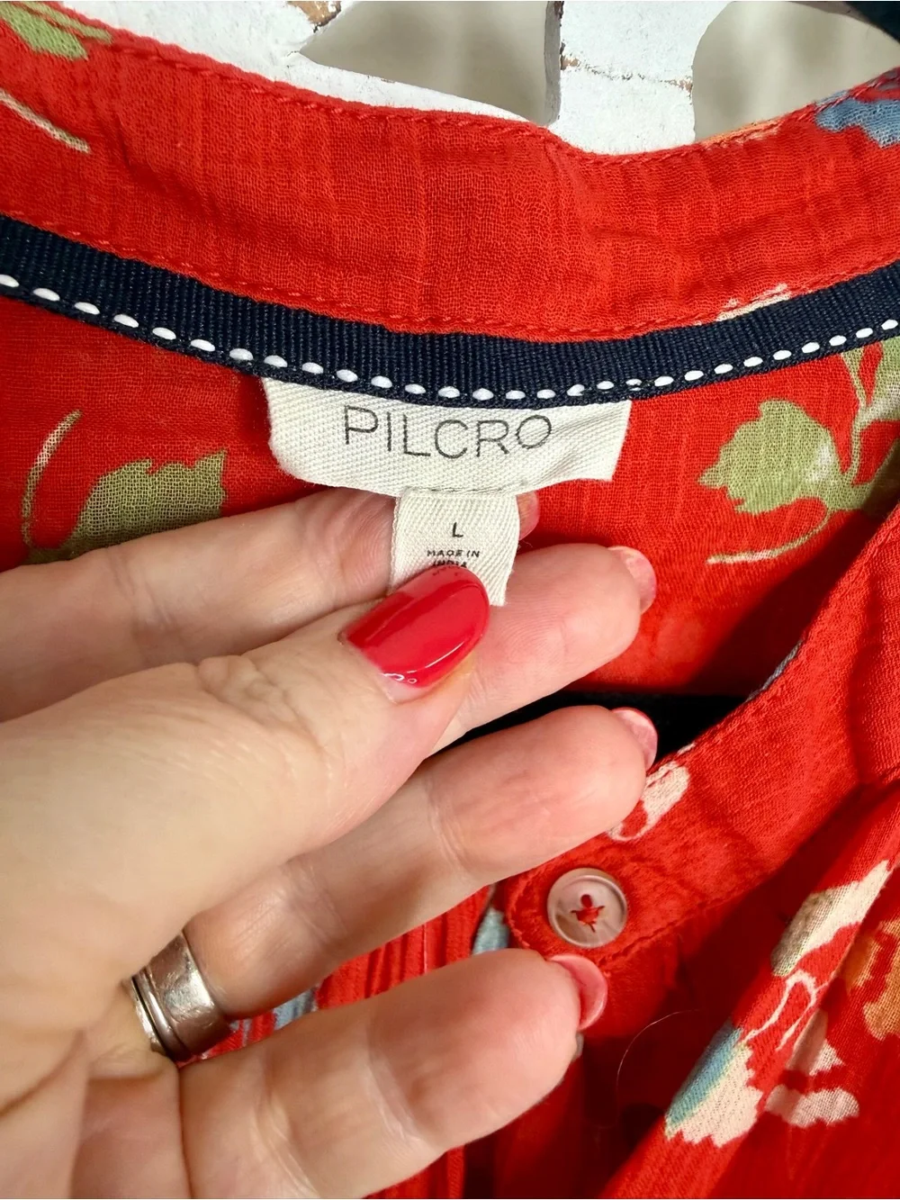 Anthropologie Pilcro The Sydney Red Floral Blouse